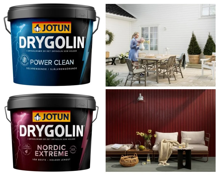 Jotun DRYGOLIN Power Clean og Nordic Extreme med inspiration til facader